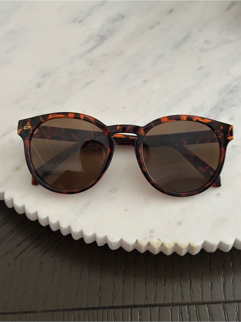 Tortoiseshell Round Women’s Sunglasses - Brown Lenses